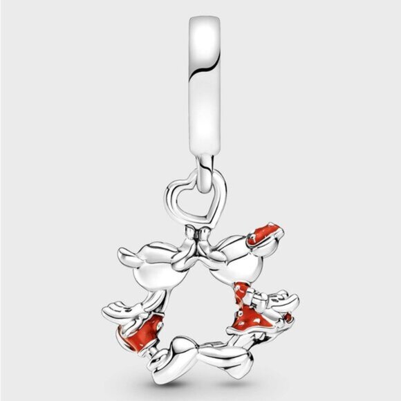 Pandora Disney Mickey Mouse & Minnie Mouse Kissing Charm - Picture 1 of 5